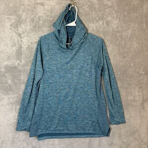 Kuhl Engineered Hoodie Women L Teal Blue Pullover Top Lightweight Performance